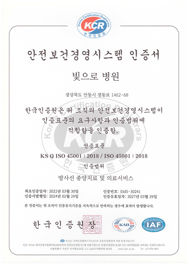 안전보건경영시스템 인증서